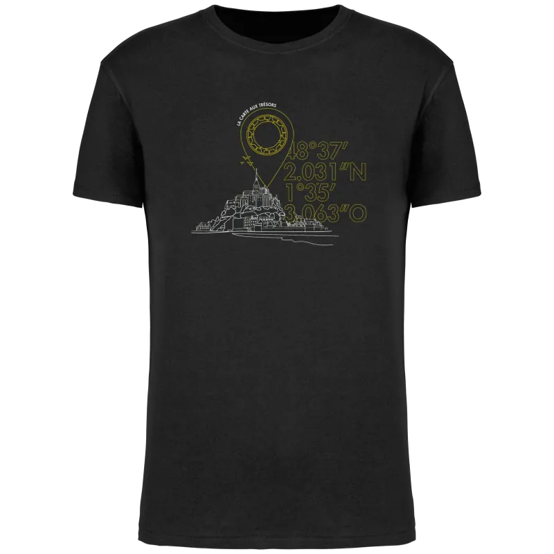 Tee shirt Homme Bio Mont St Michel La Carte aux Trésors